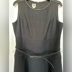Anne Klein black fit and flare dress size 10 excellent used condition